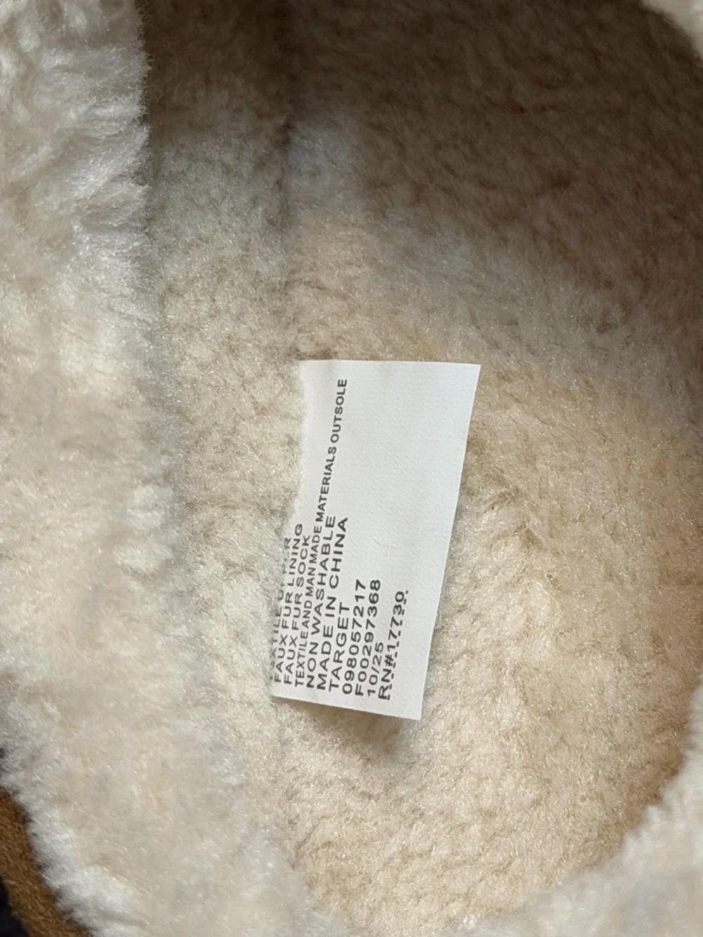 Kids Cozy Faux-Shearling Tan Slip-On Slippers/ Shoes Hard sole size 10
